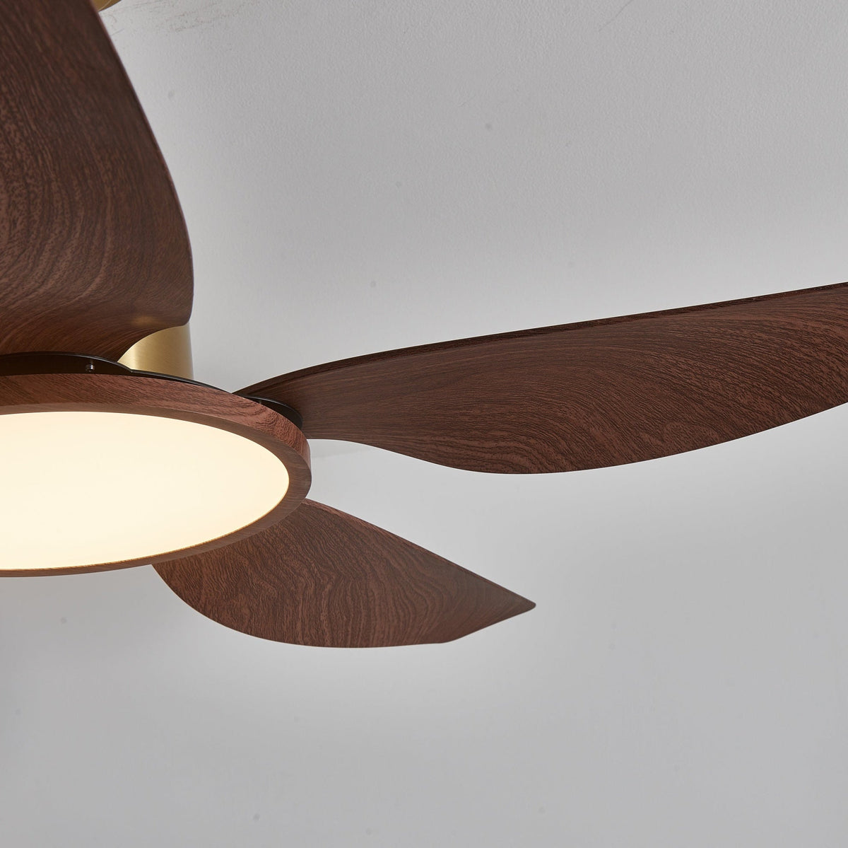 Sylenel ventilador de techo con luz moderno de madera y latón