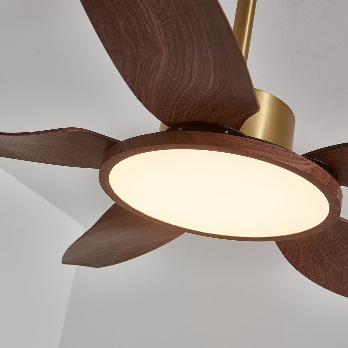 Sylenel ventilador de techo con luz moderno de madera y latón