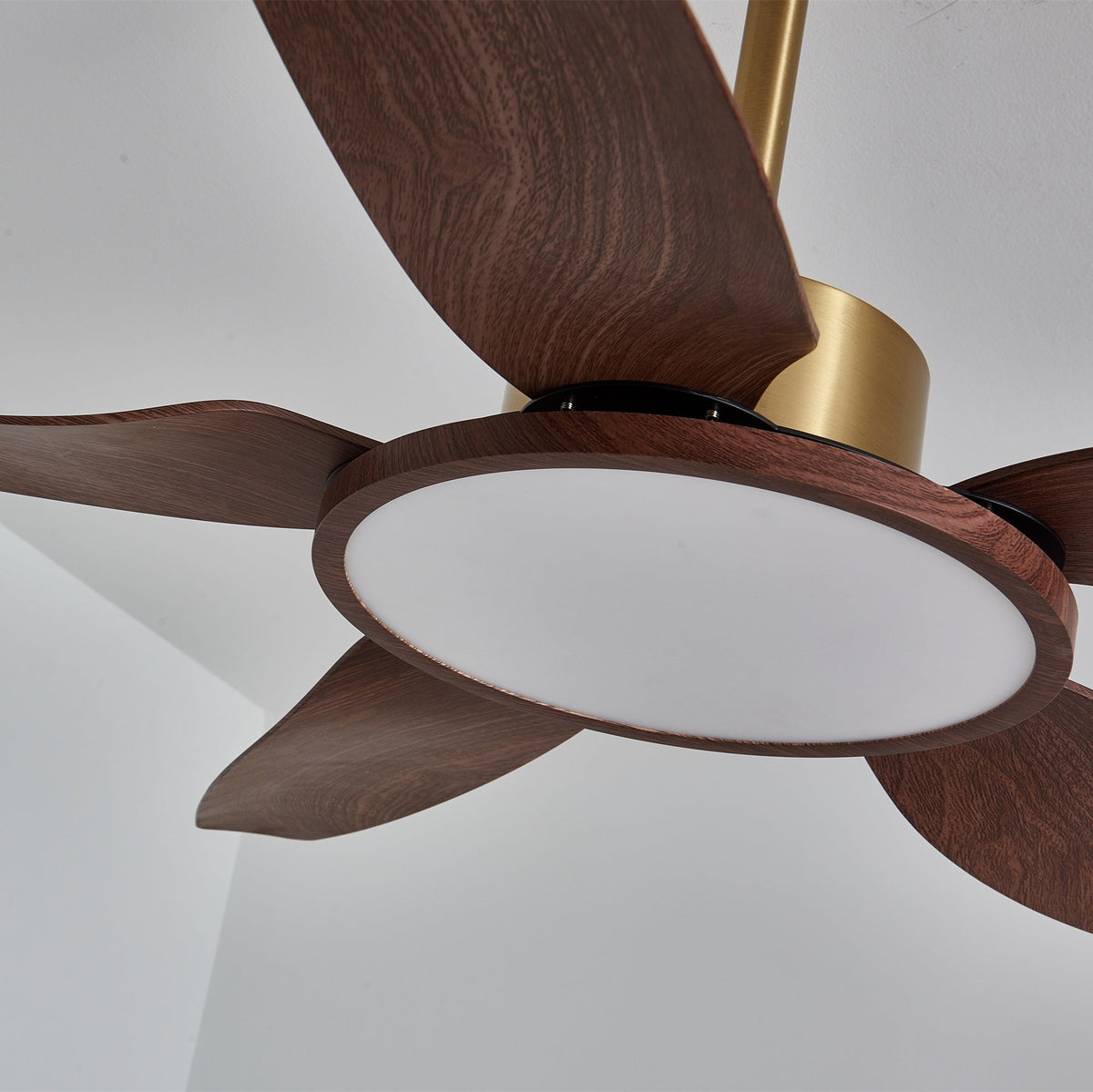 Sylenel ventilador de techo con luz moderno de madera y latón