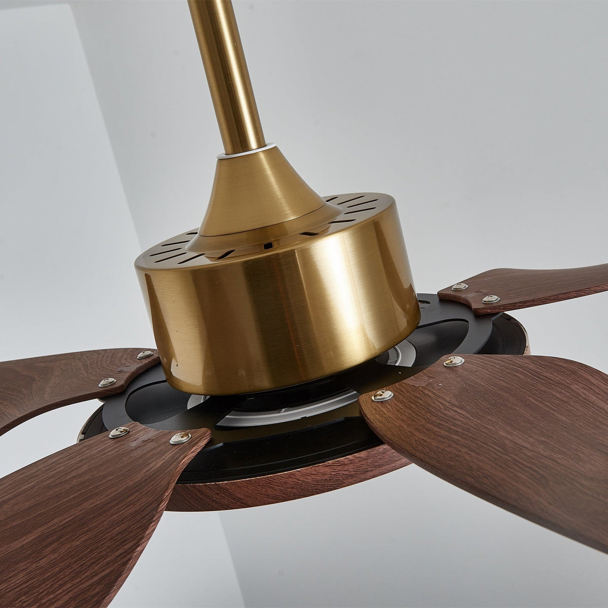 Sylenel ventilador de techo con luz moderno de madera y latón