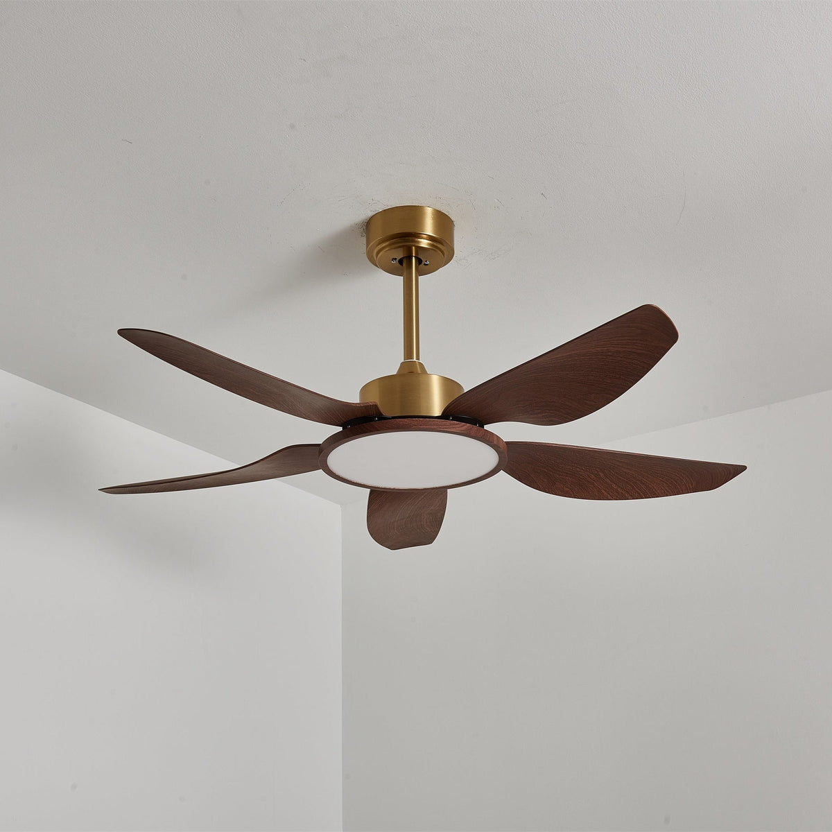 Sylenel ventilador de techo con luz moderno de madera y latón
