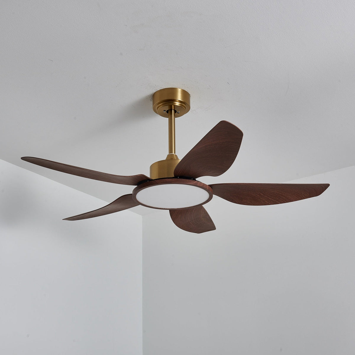 Sylenel ventilador de techo con luz moderno de madera y latón