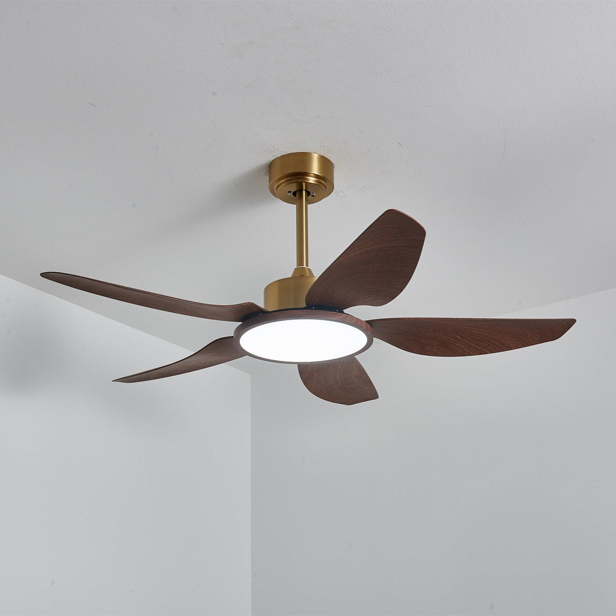 Sylenel ventilador de techo con luz moderno de madera y latón