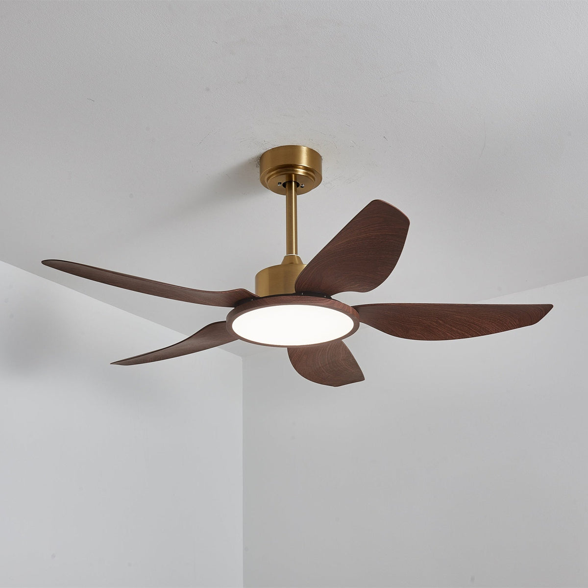 Sylenel ventilador de techo con luz moderno de madera y latón