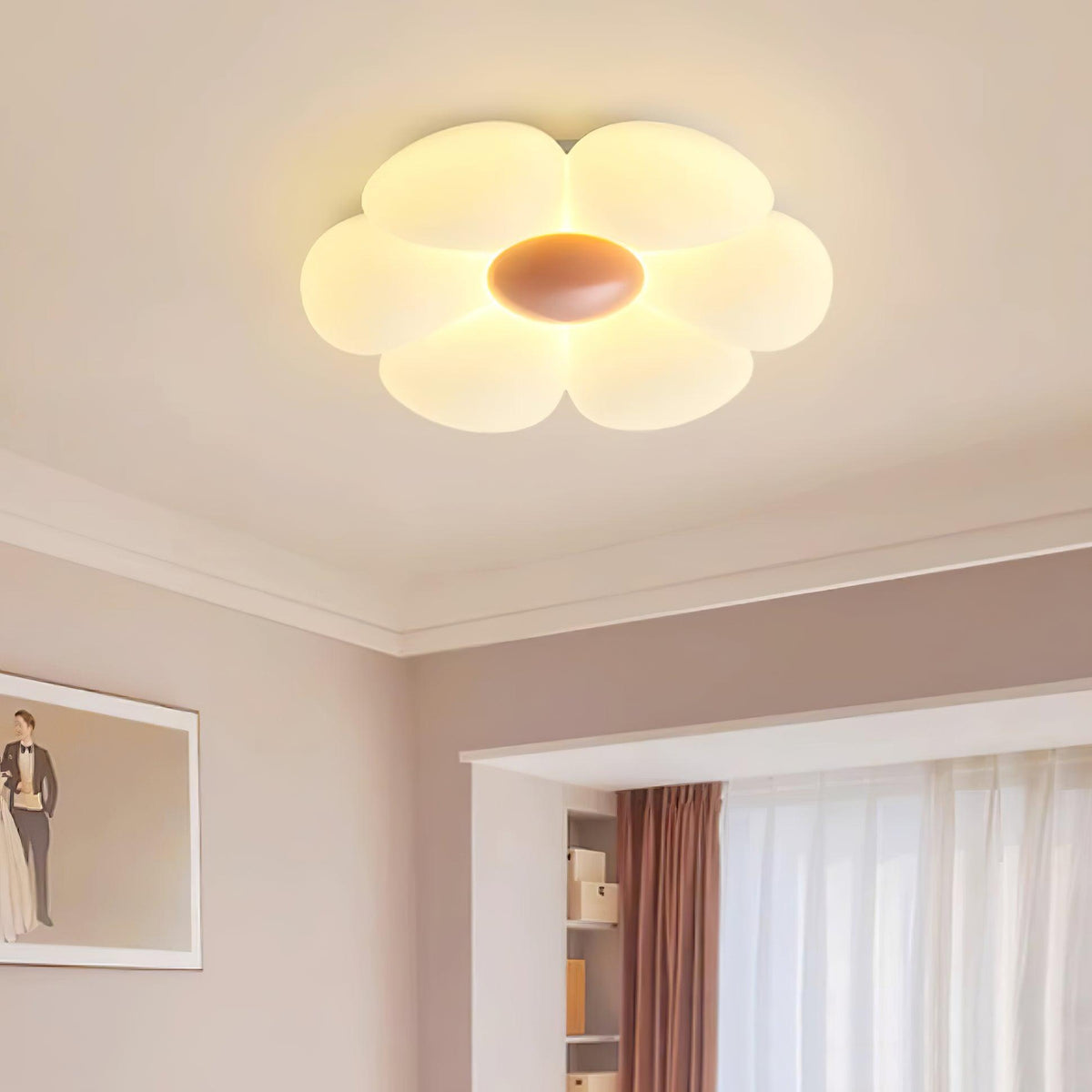 Liorinella lámpara de techo Six-Leaf Flower para habitación infantil
