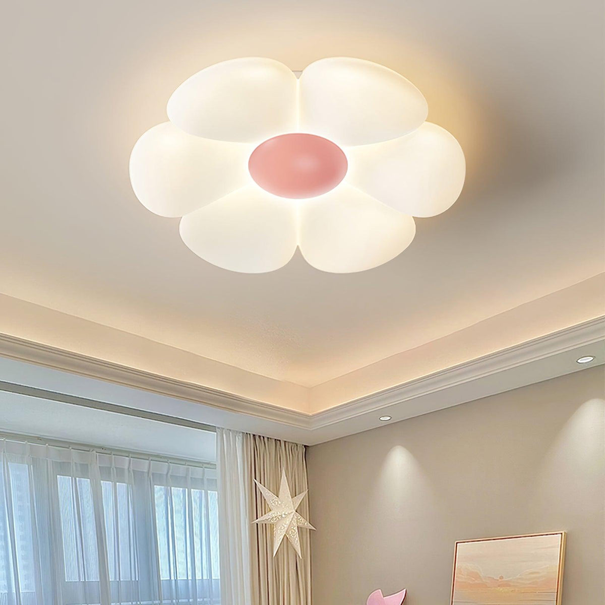 Liorinella lámpara de techo Six-Leaf Flower para habitación infantil