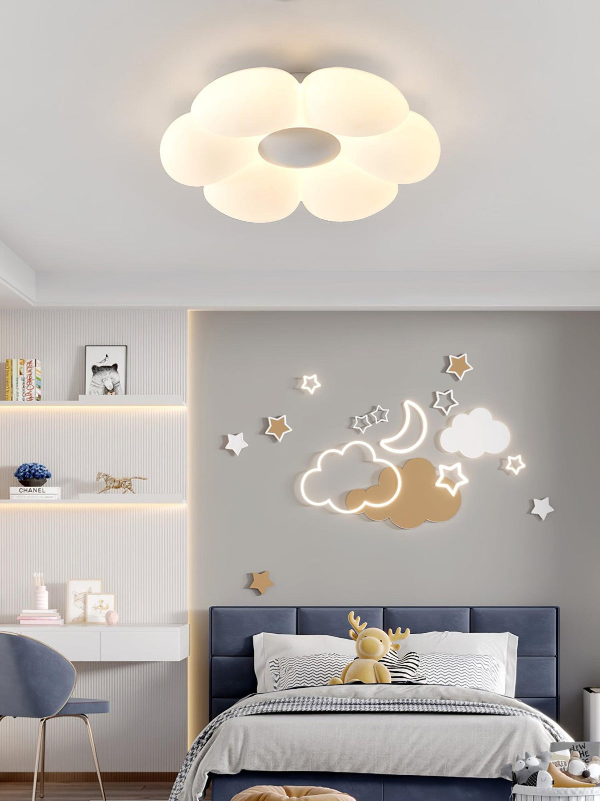 Liorinella lámpara de techo Six-Leaf Flower para habitación infantil