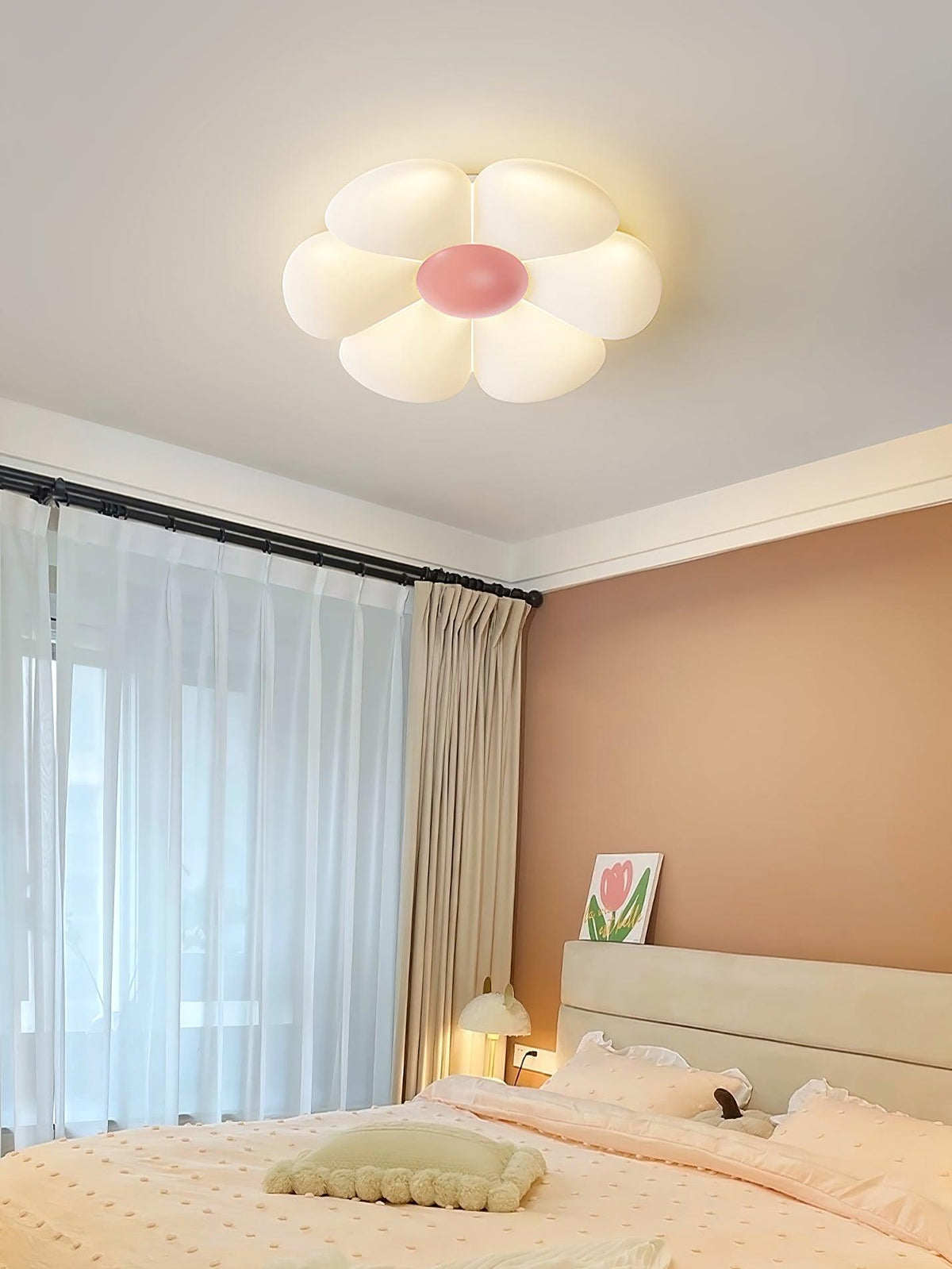 Liorinella lámpara de techo Six-Leaf Flower para habitación infantil