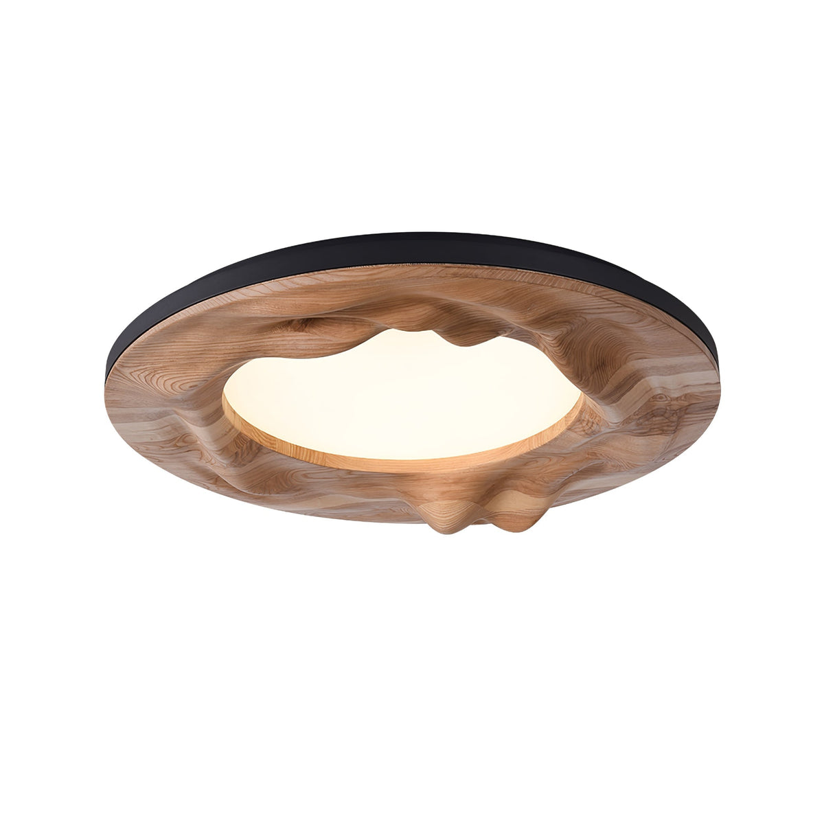 Rinarena lámpara de techo madera ondulaciones orgánicas tranquilidad