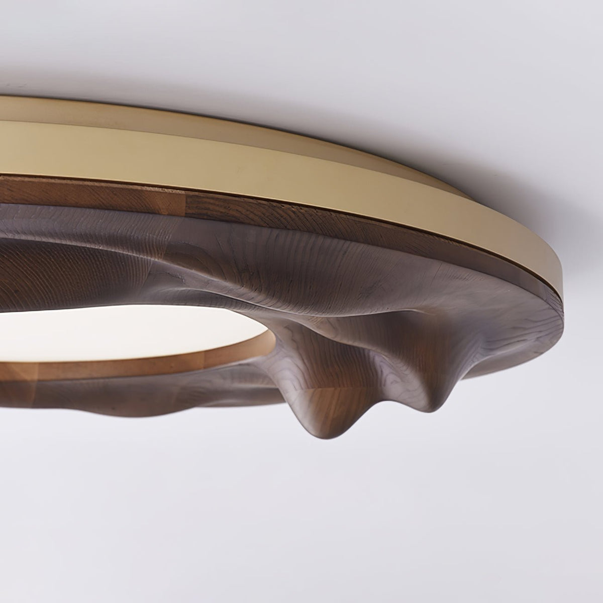 Rinarena lámpara de techo madera ondulaciones orgánicas tranquilidad