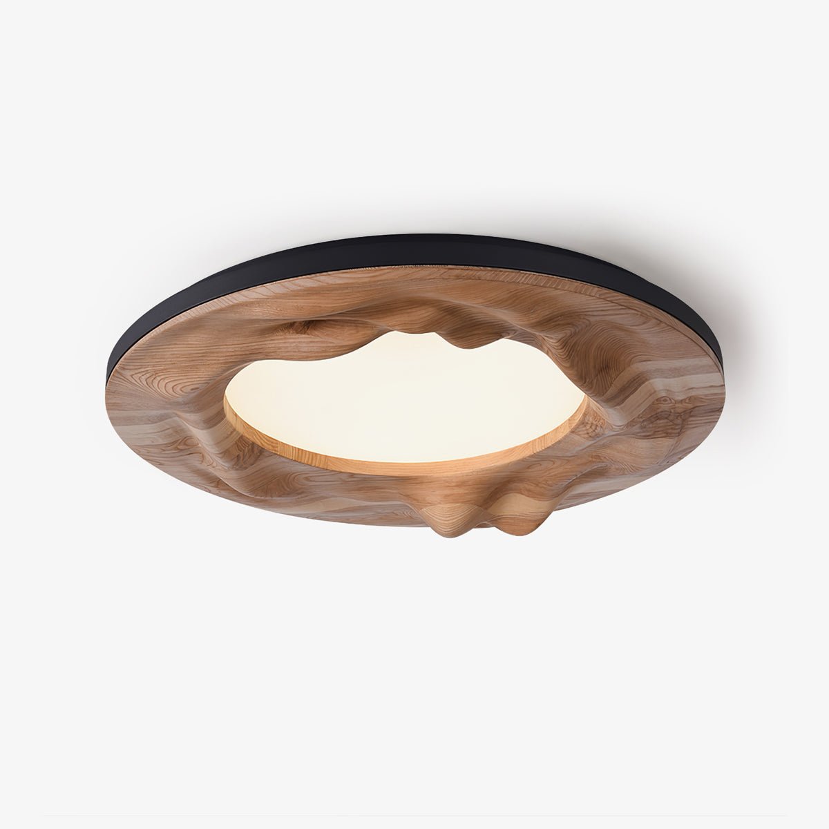 Rinarena lámpara de techo madera ondulaciones orgánicas tranquilidad
