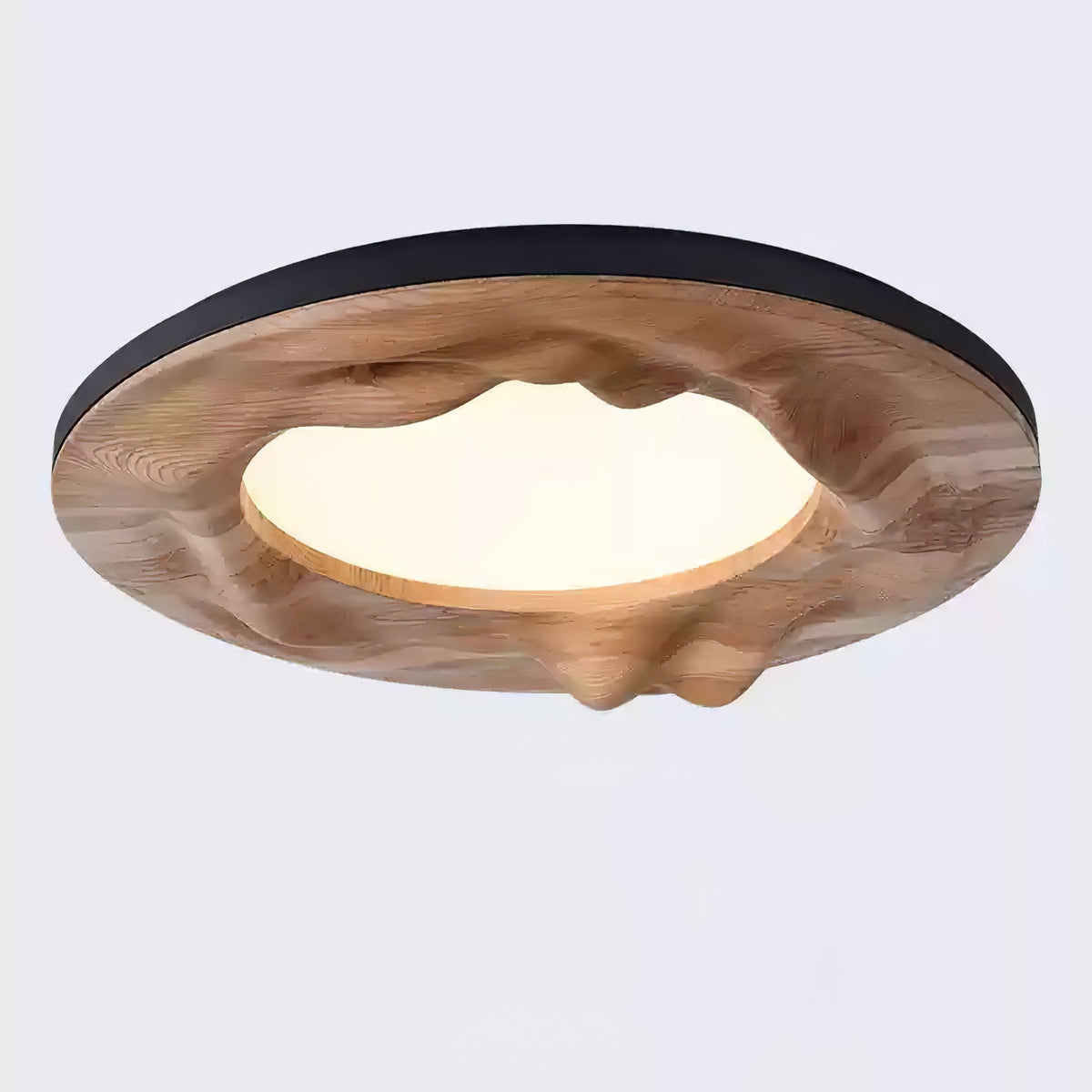 Rinarena lámpara de techo madera ondulaciones orgánicas tranquilidad