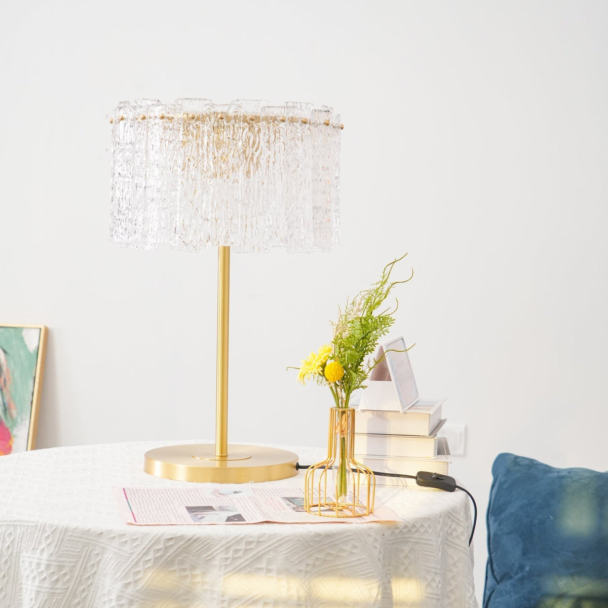 Cyrelina lámpara de mesa de cristal