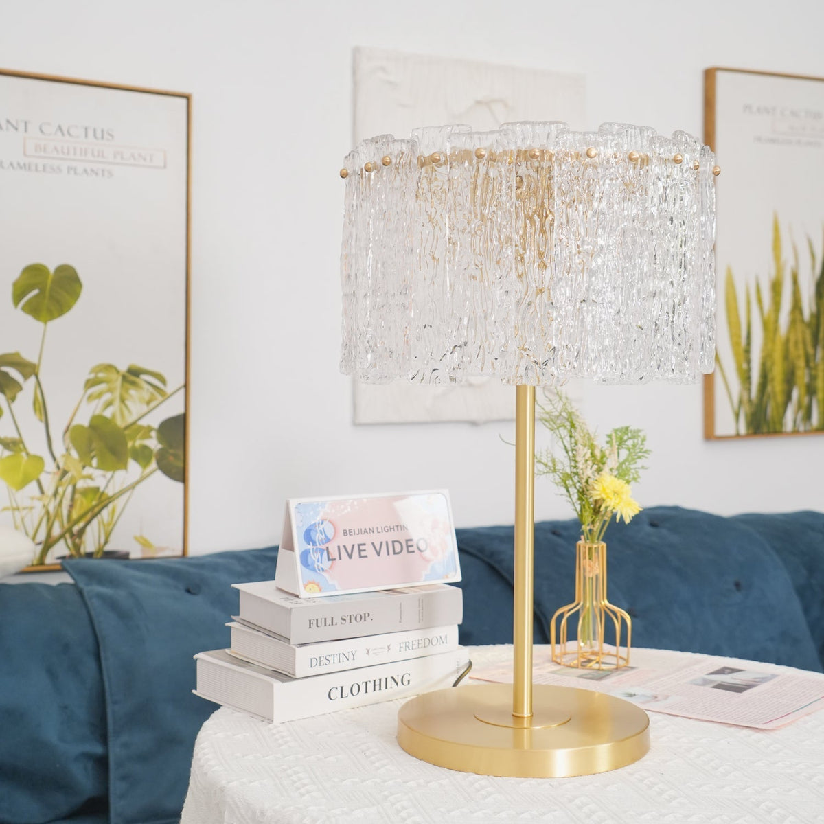 Cyrelina lámpara de mesa de cristal