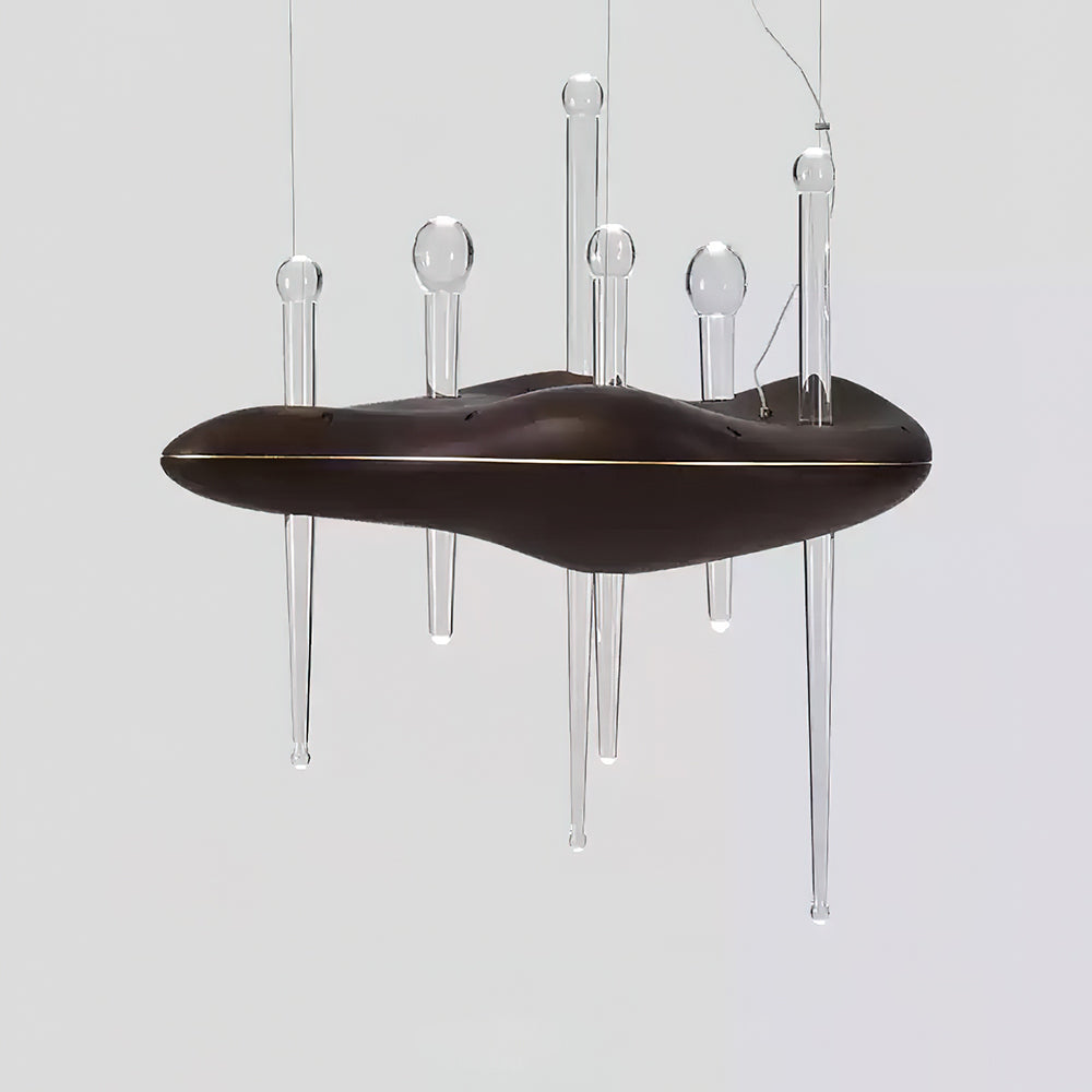 Umare lámpara colgante Whimsical de vidrio y madera