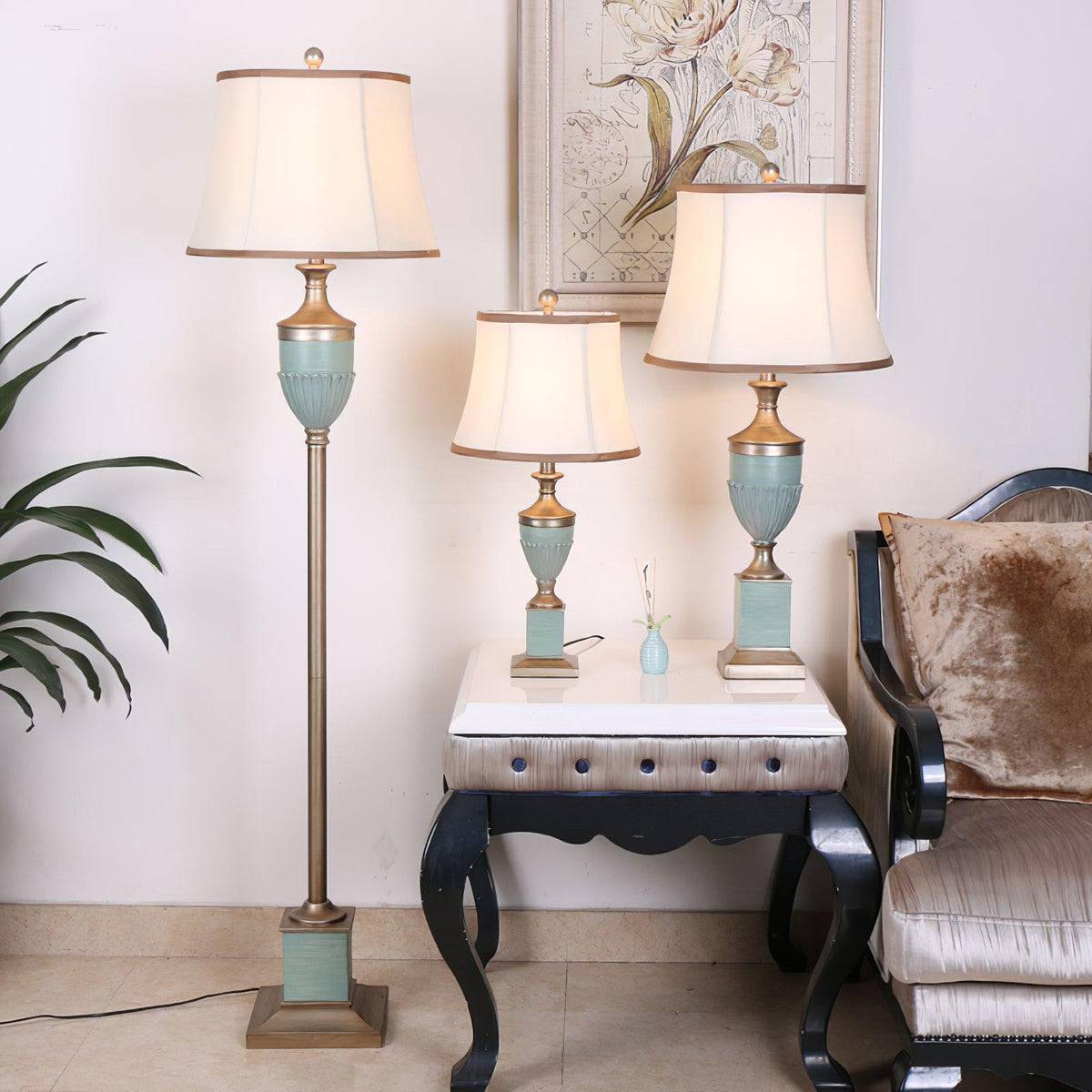 Lucivine lámpara de mesa vintage de resina