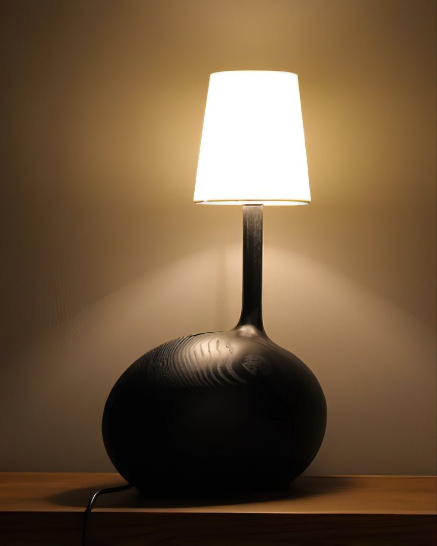 Brixten lámpara de mesa de madera y tejido