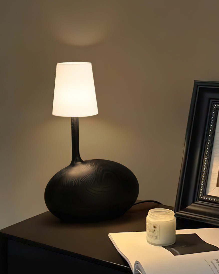 Brixten lámpara de mesa de madera y tejido