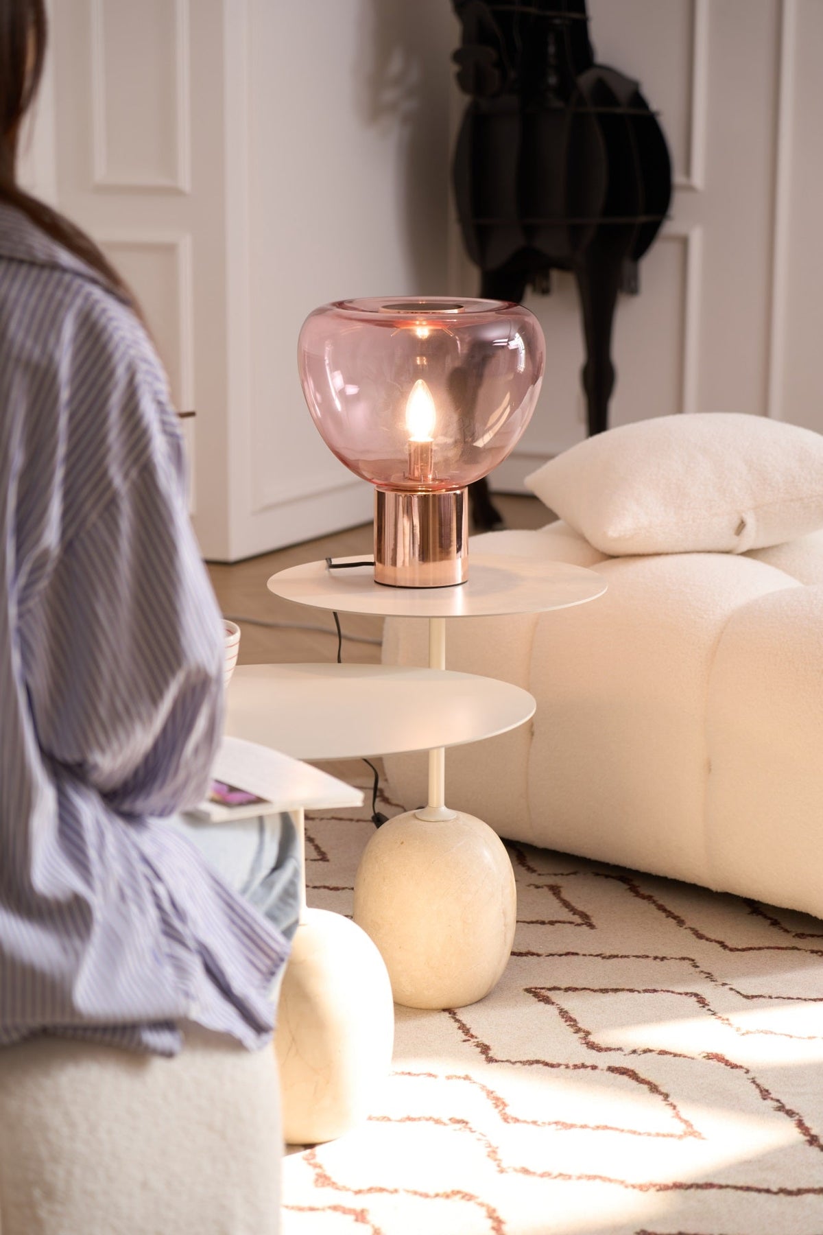 Jade lámpara de mesa moderna