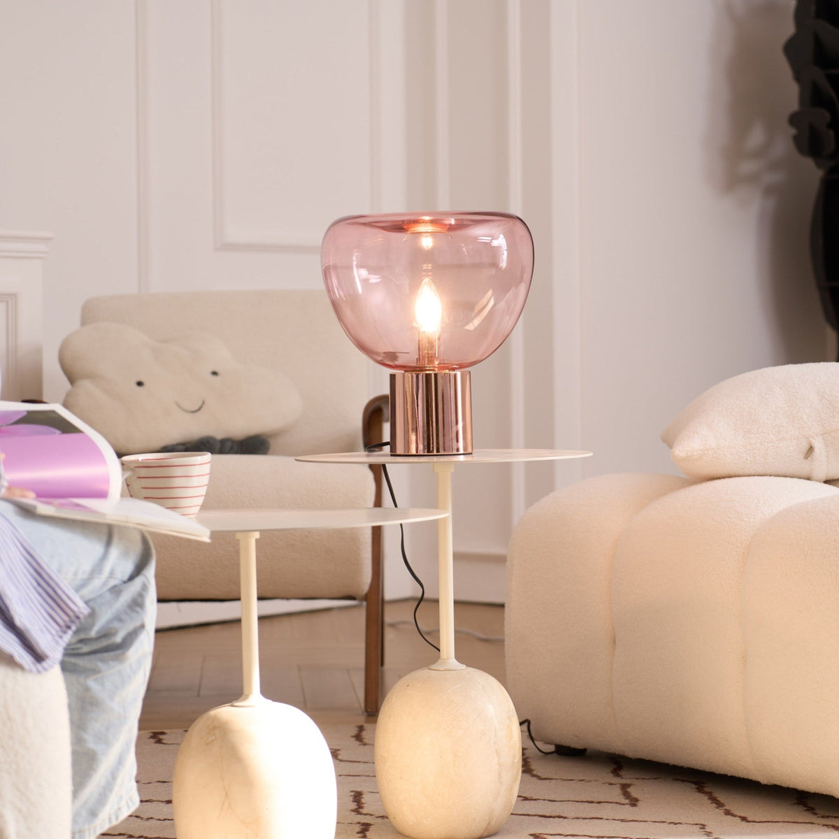 Jade lámpara de mesa moderna