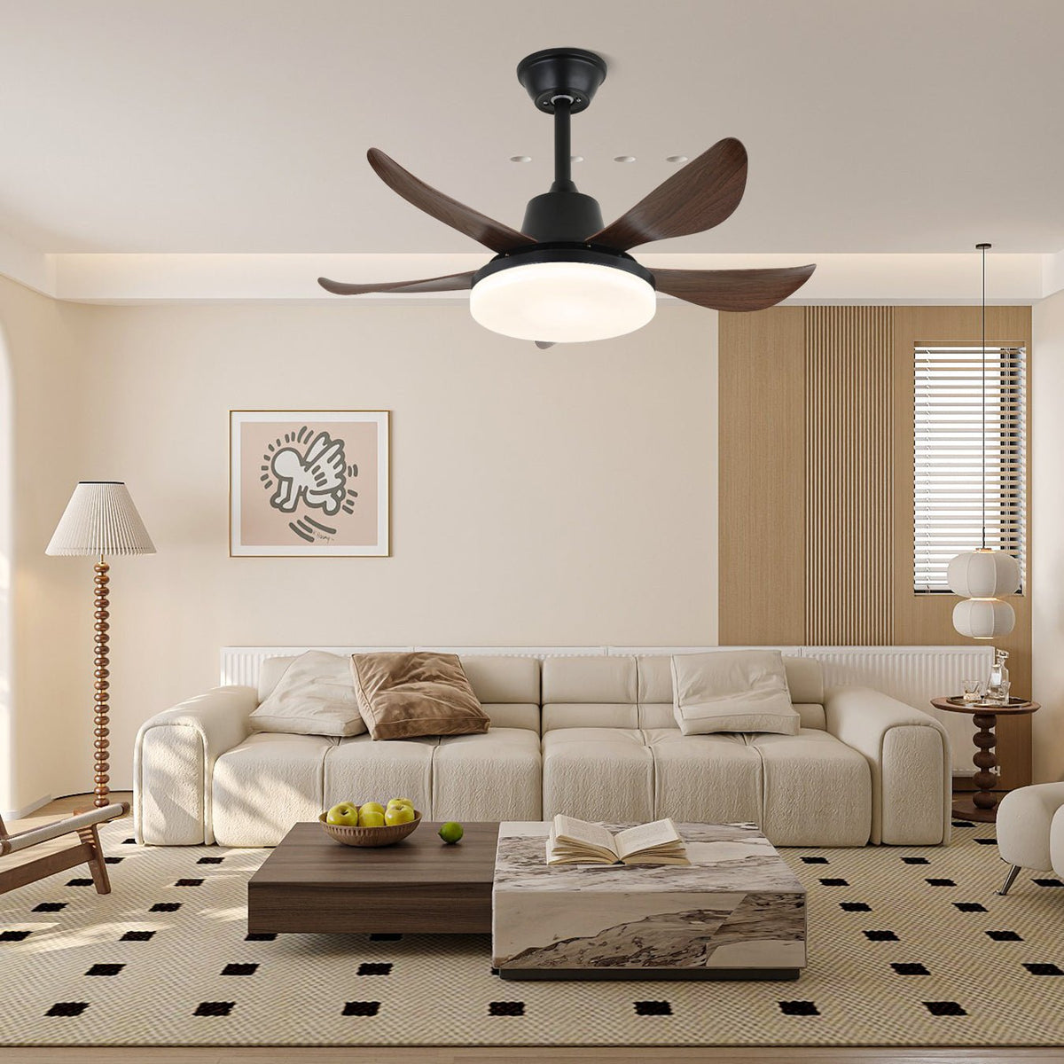 Callen ventilador de techo con luz moderno de madera