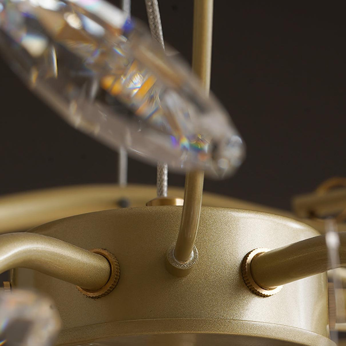 Luxirian lámpara de araña de cristal y ramas doradas con LED