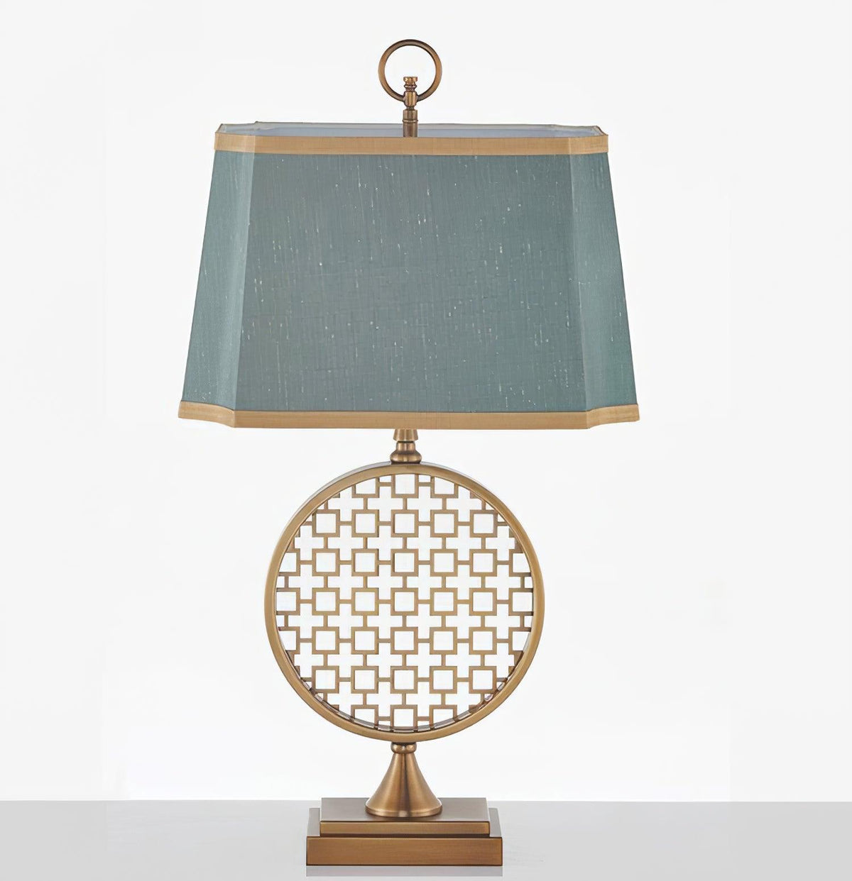 Lineine lámpara de mesa con tejido glam