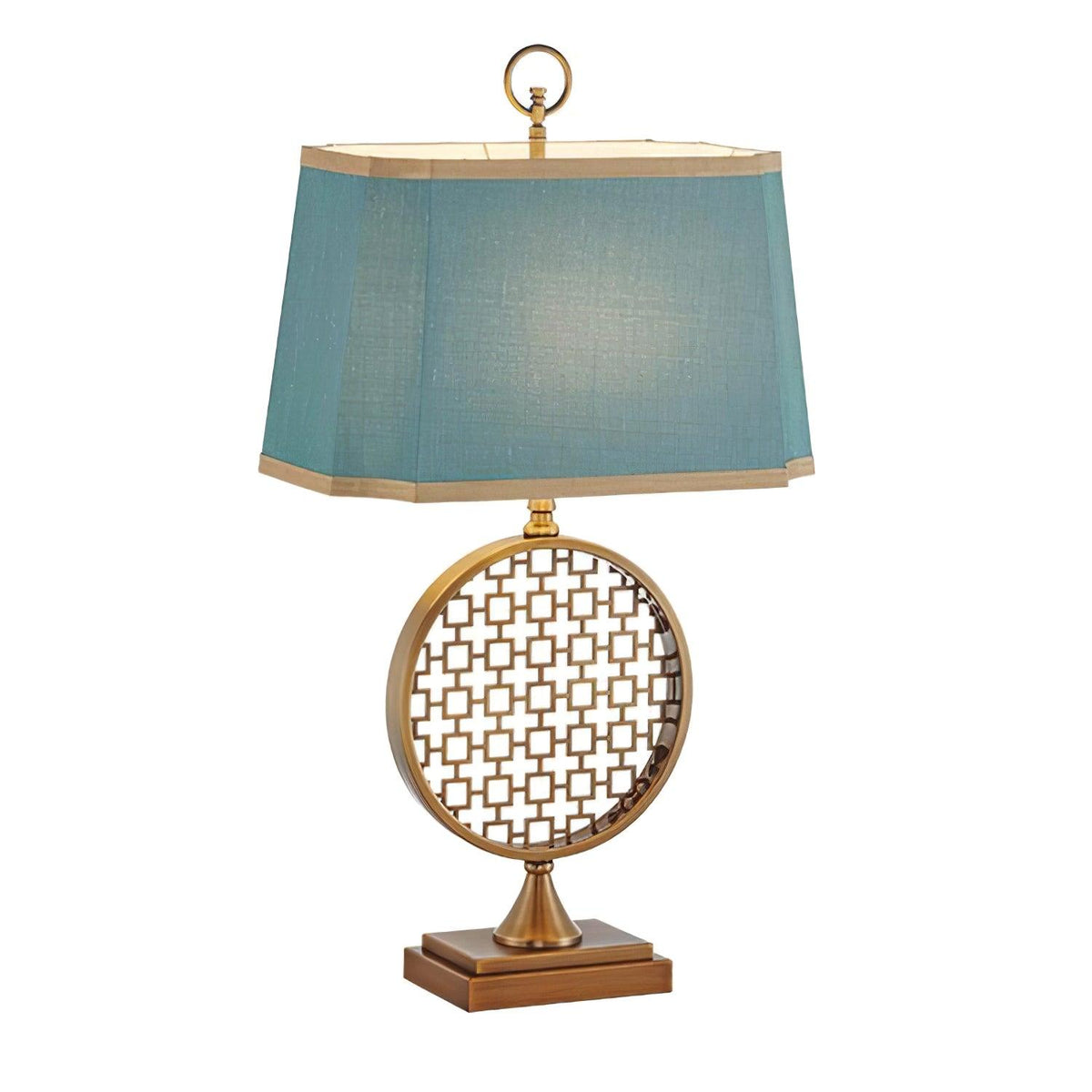 Lineine lámpara de mesa con tejido glam