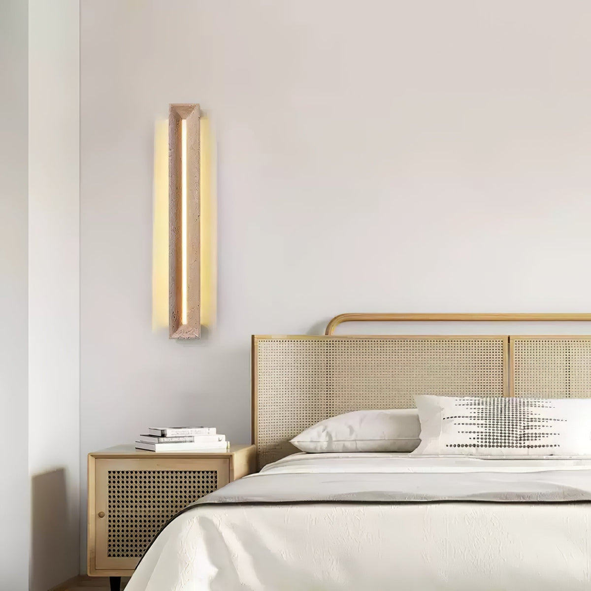 Dfi aplique de pared minimalista en travertino