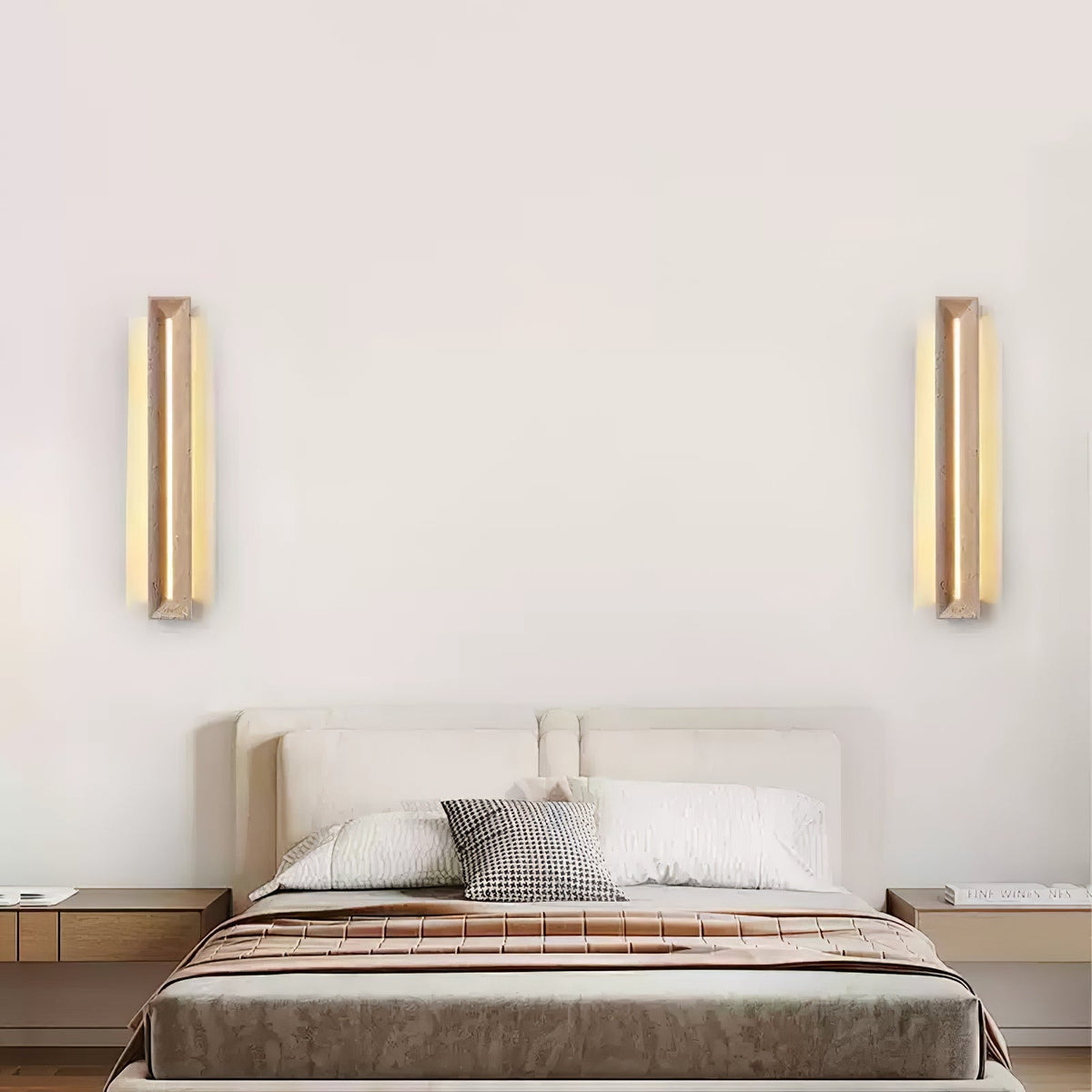 Dfi aplique de pared minimalista en travertino