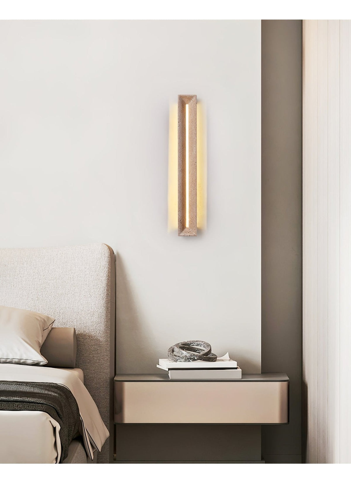 Dfi aplique de pared minimalista en travertino