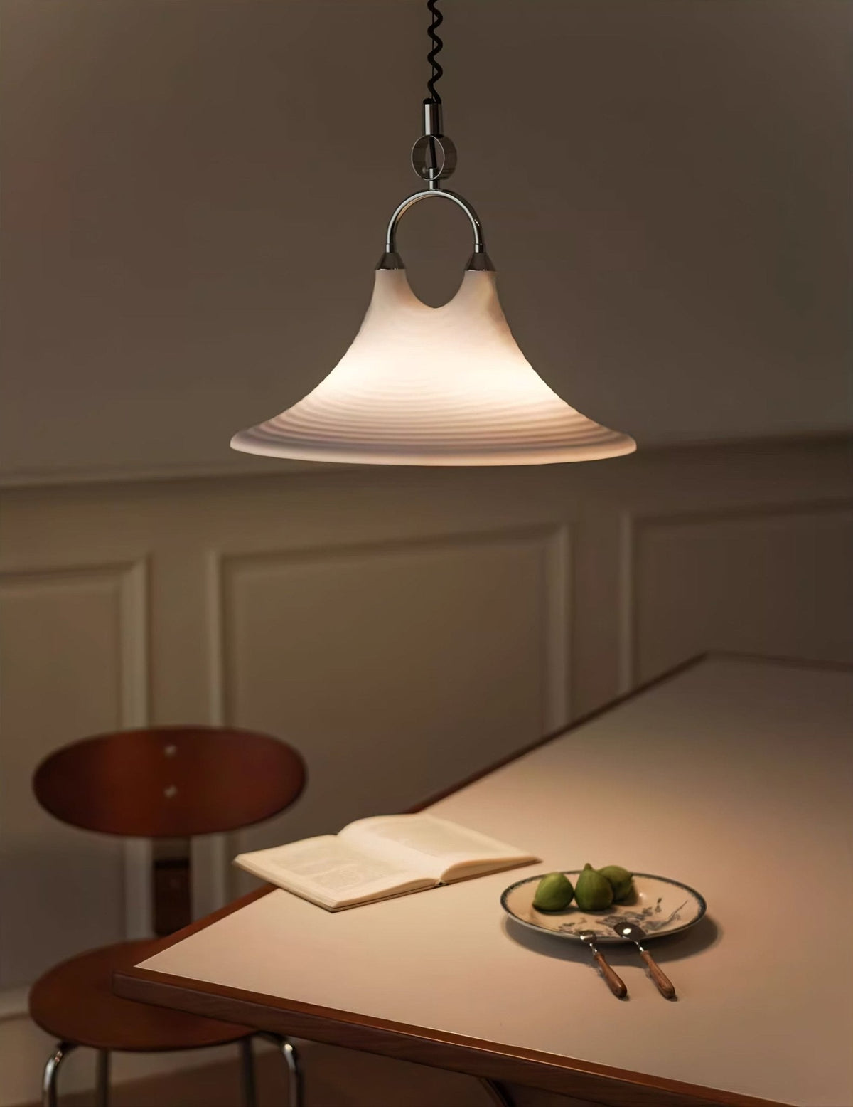 Aurmiros lámpara colgante moderna minimalista de vidrio con diseño en espiral