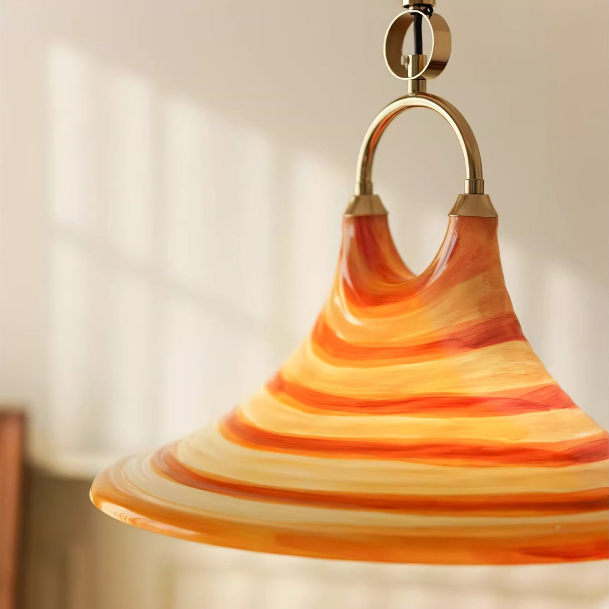 Aurmiros lámpara colgante moderna minimalista de vidrio con diseño en espiral