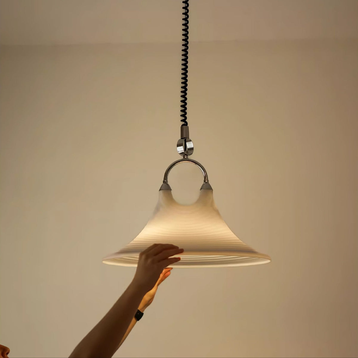 Aurmiros lámpara colgante moderna minimalista de vidrio con diseño en espiral