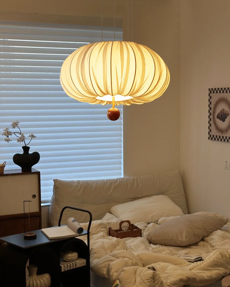Vasilen lámpara de techo Premium nórdica con globos de madera y tejido