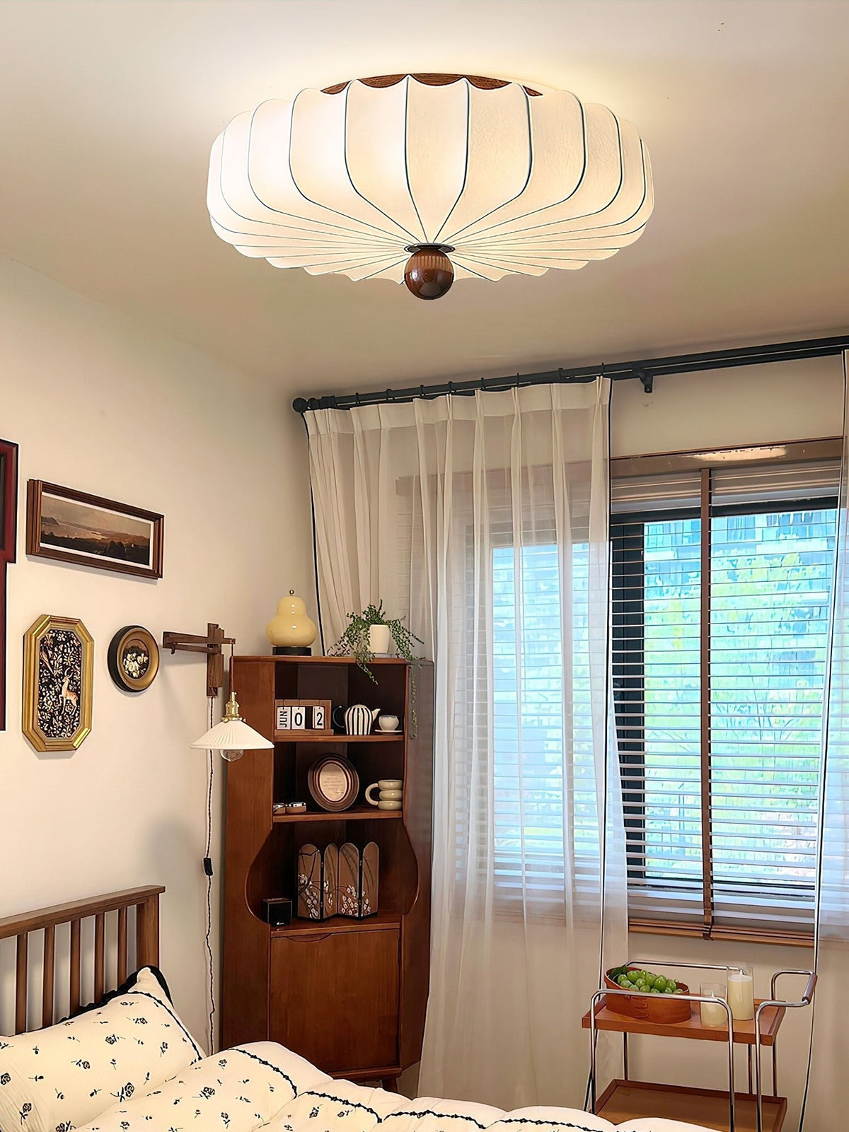 Zotala plafón pétalo de tela y madera