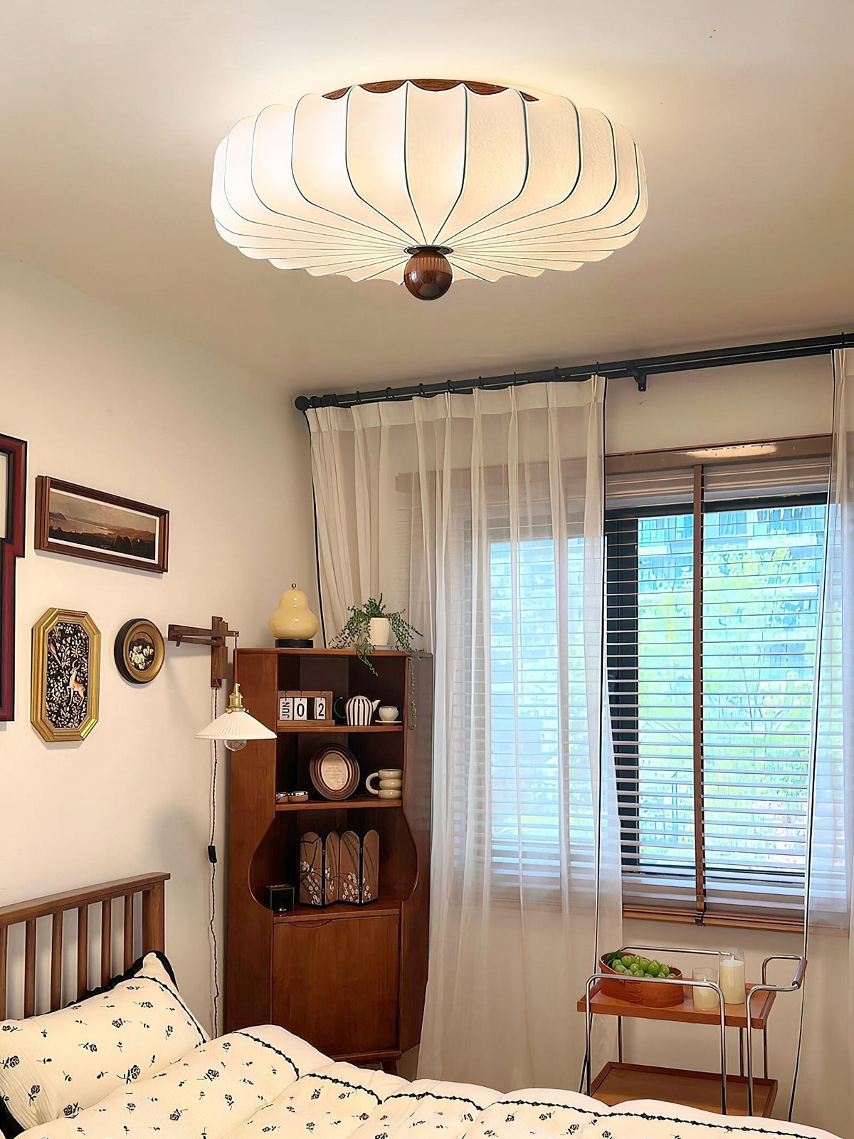 Zotala plafón pétalo de tela y madera