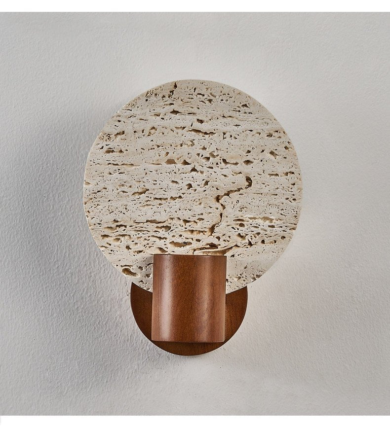 Taveiella aplique de pared travertino redondo