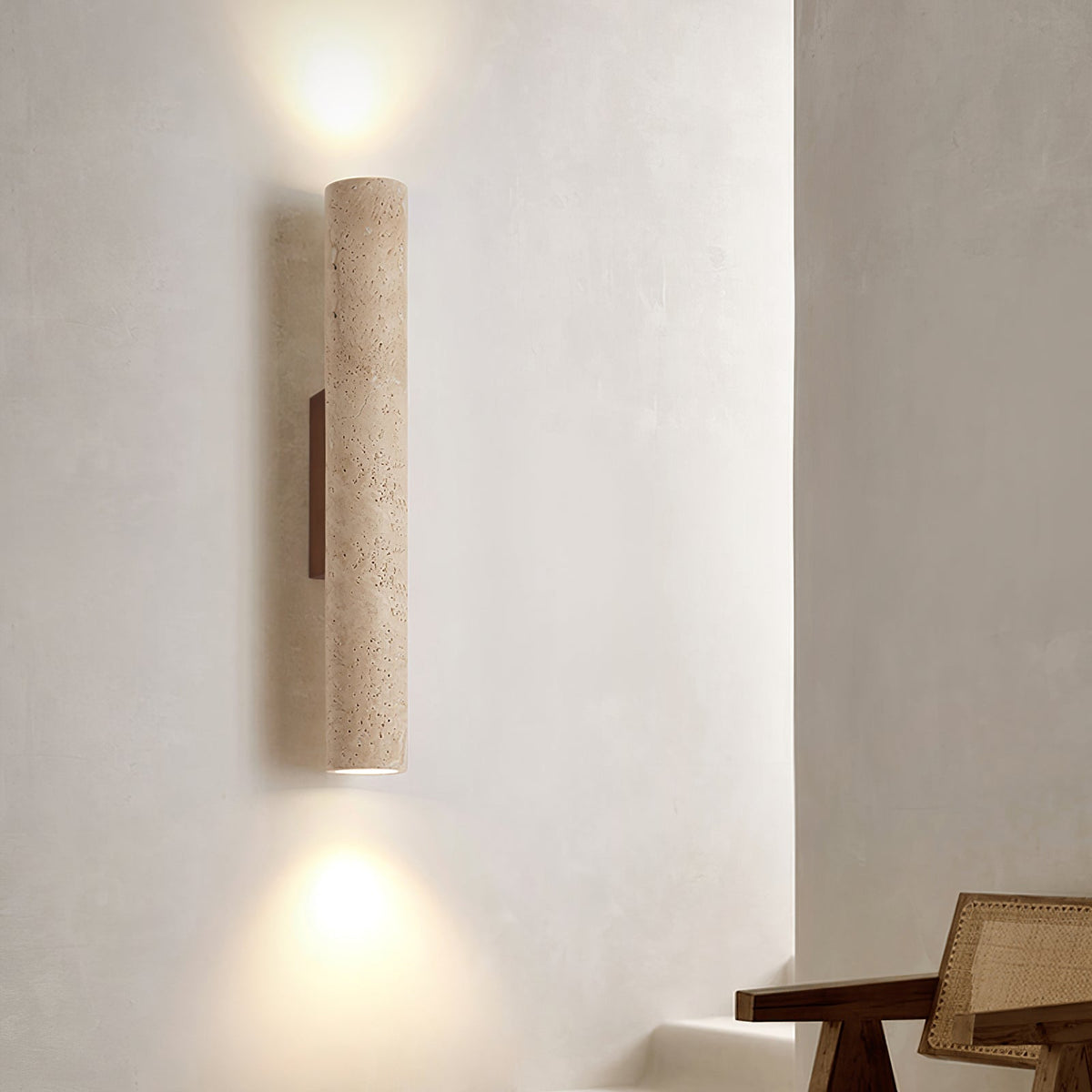 Seranise Slim Cylinder travertino aplique de pared