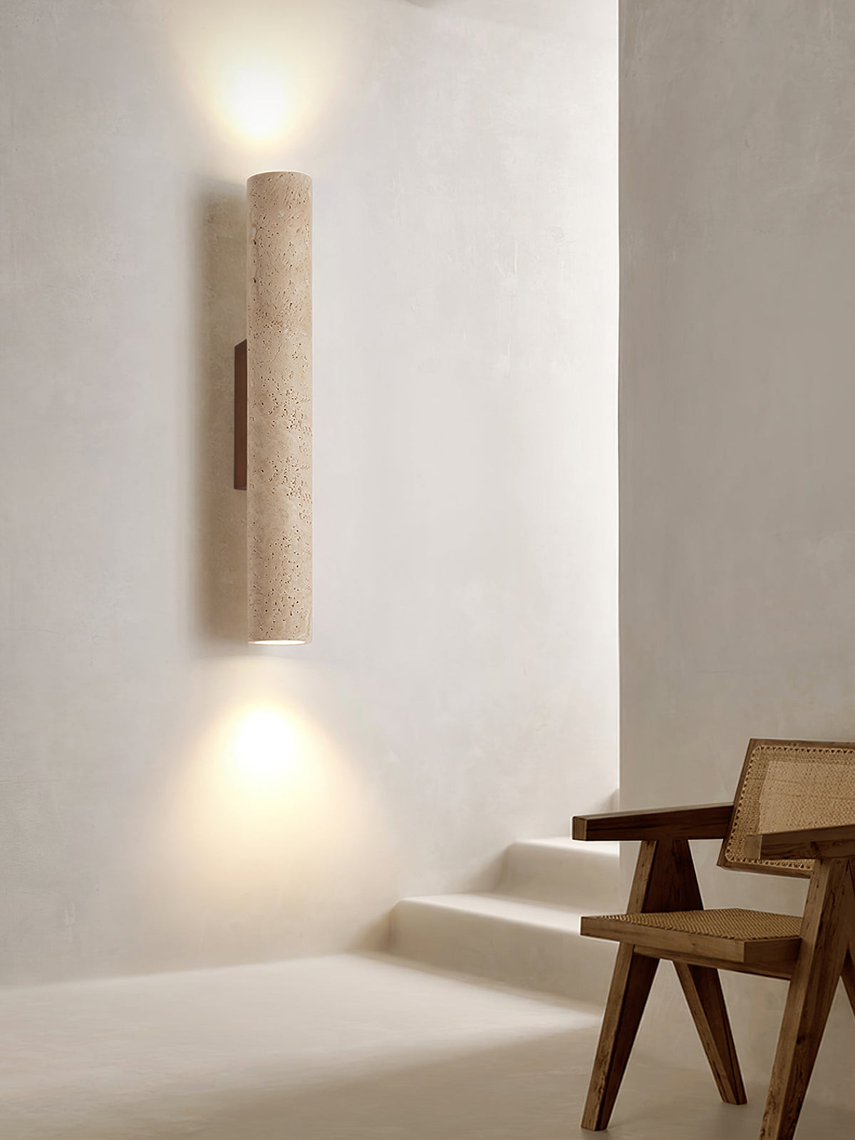 Seranise Slim Cylinder travertino aplique de pared