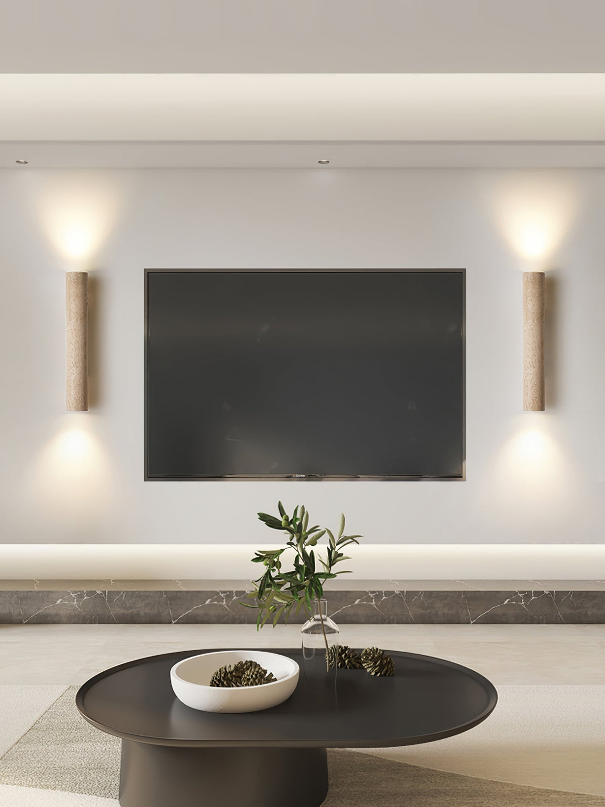 Seranise Slim Cylinder travertino aplique de pared