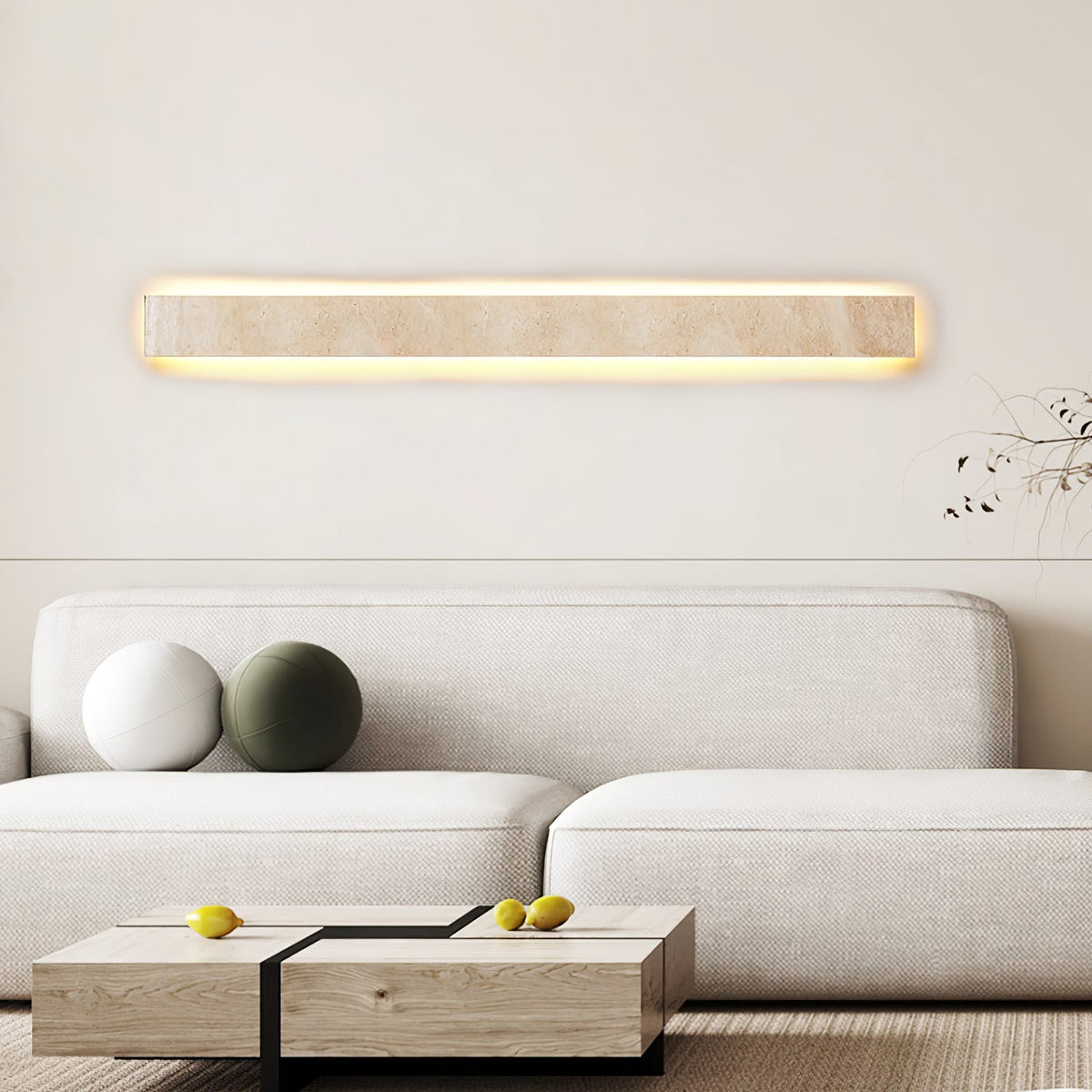 Tavoelia aplique de pared Slim Rectangle travertino lineal
