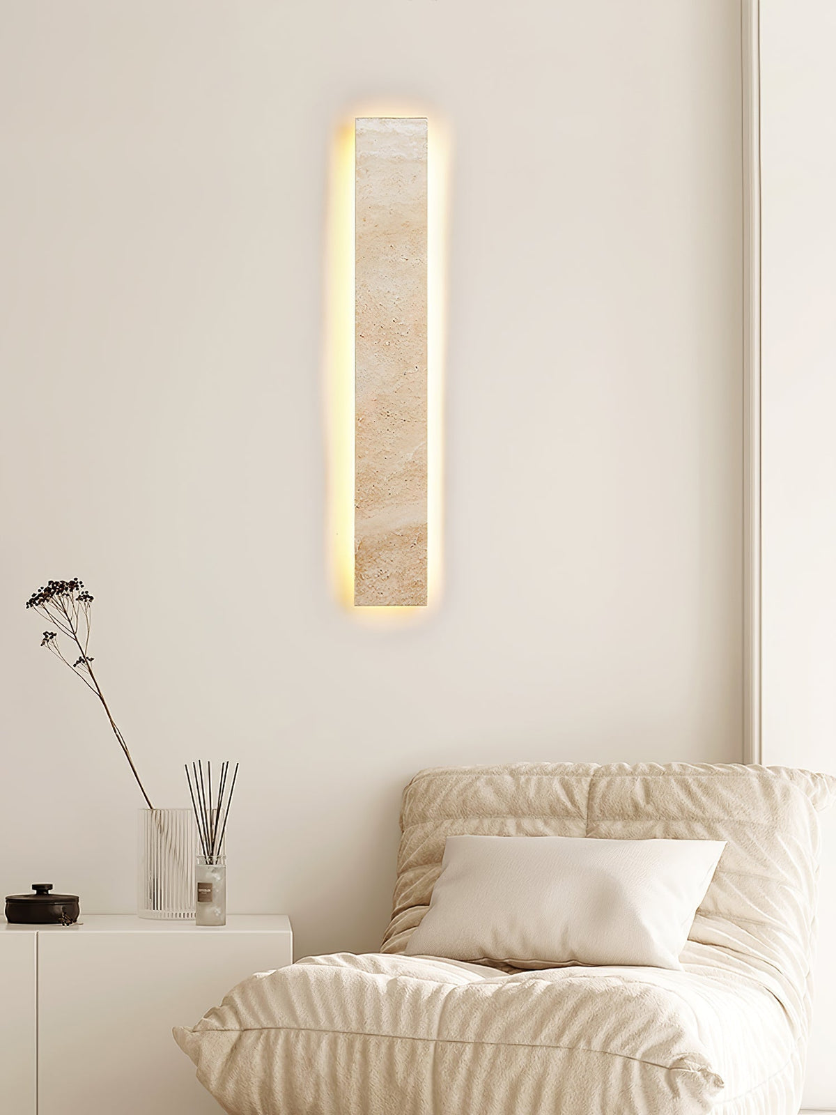 Tavoelia aplique de pared Slim Rectangle travertino lineal