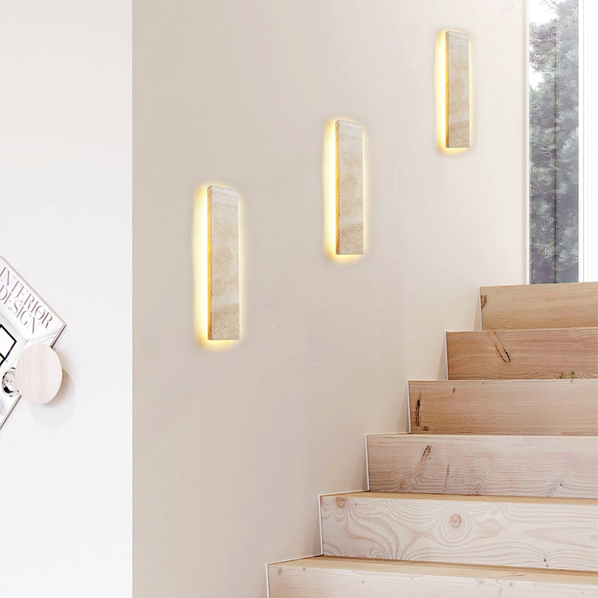 Tavoelia aplique de pared Slim Rectangle travertino lineal