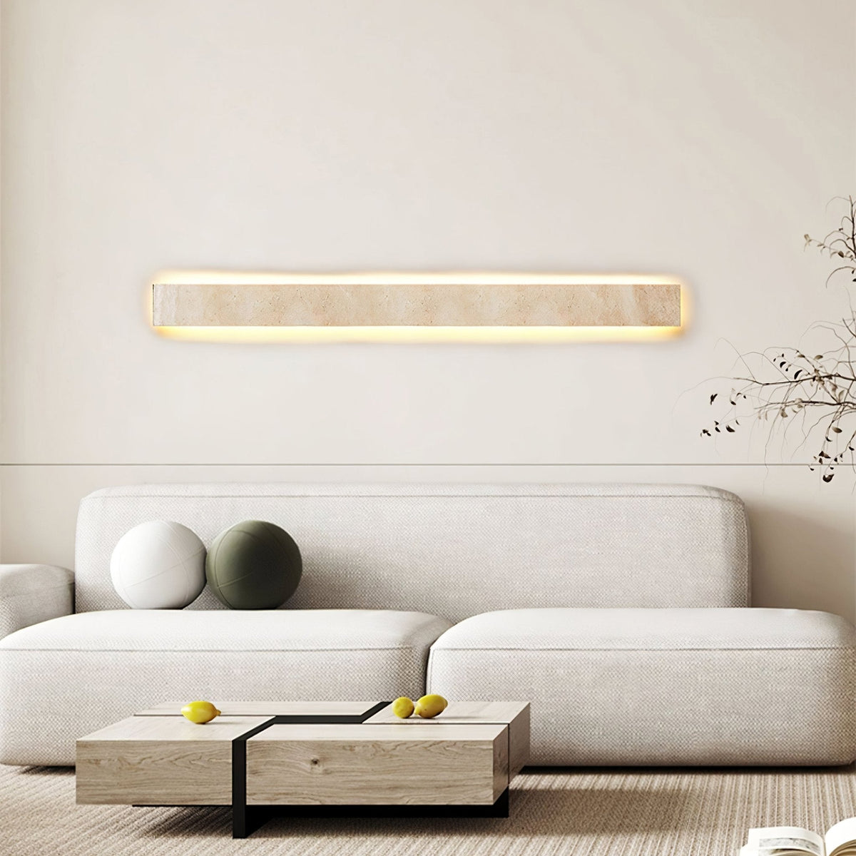 Tavoelia aplique de pared Slim Rectangle travertino lineal