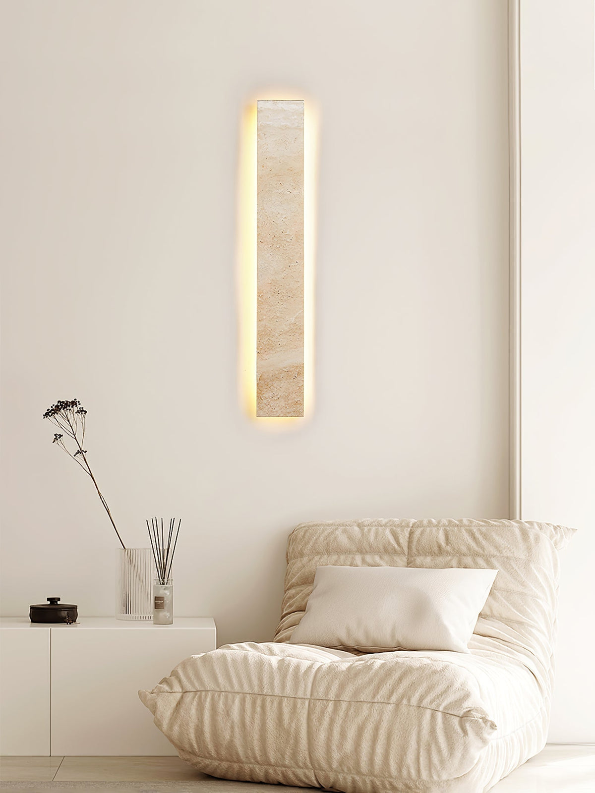 Tavoelia aplique de pared Slim Rectangle travertino lineal