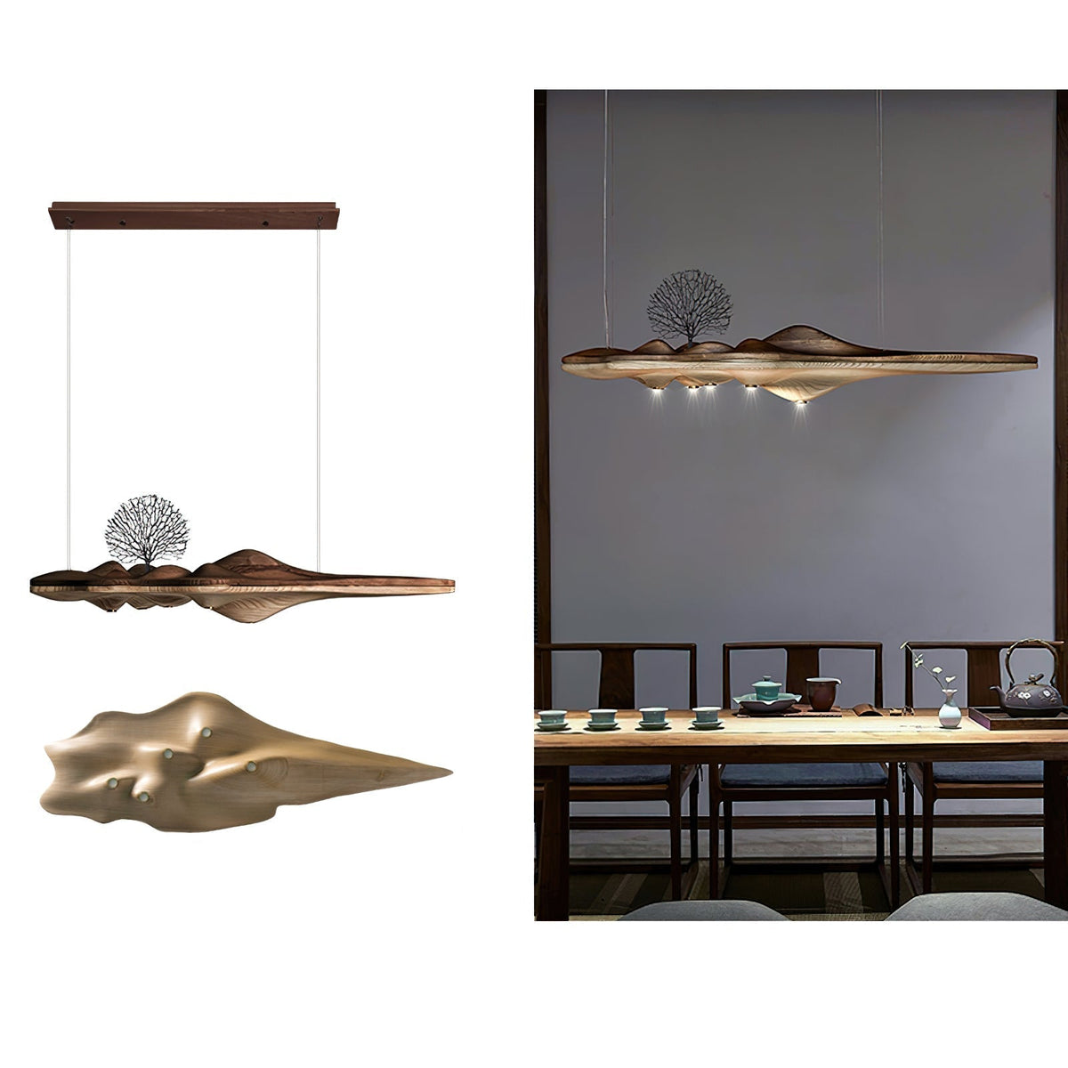 Tolven lámpara colgante Premium Elegancia de madera
