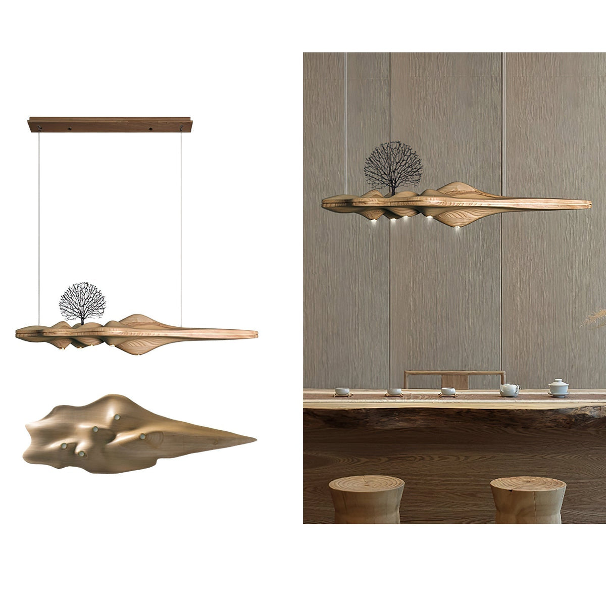 Tolven lámpara colgante Premium Elegancia de madera