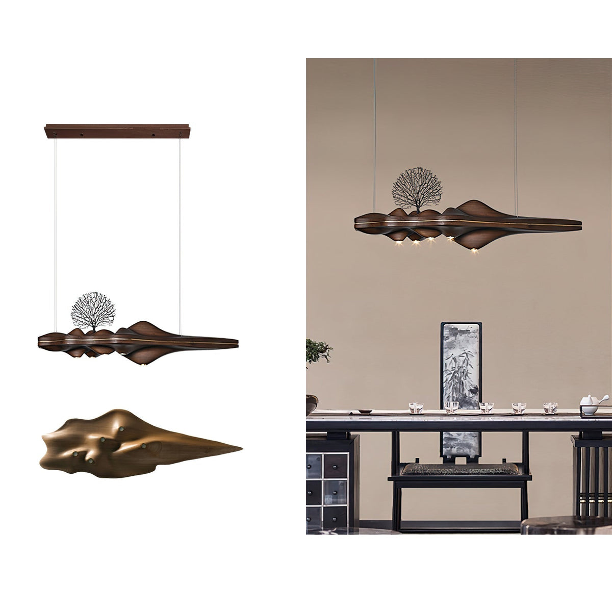 Tolven lámpara colgante Premium Elegancia de madera