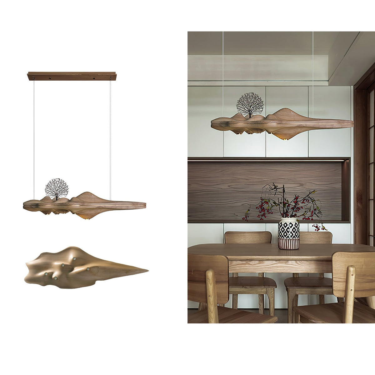 Tolven lámpara colgante Premium Elegancia de madera